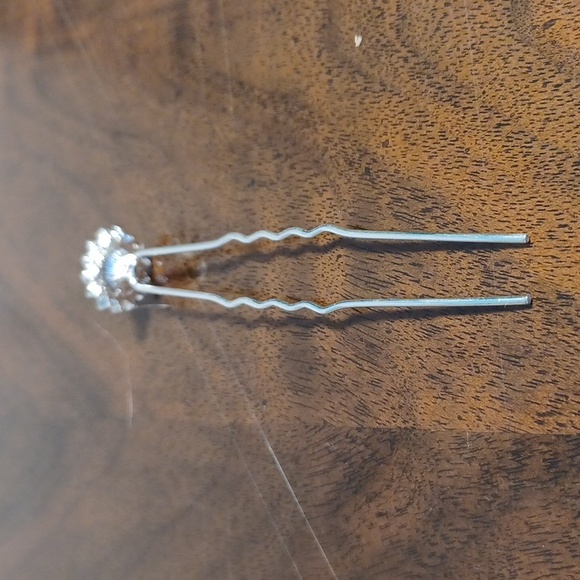 NEW! 4 large  Hair Pins Clear Rhinestone Design - wedding - bridal 5769 - Picture 4 of 6